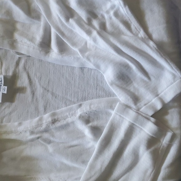 100% Cotton Shrug White Womens Size Medium M Chic NorthStyle Ivory Open Blouse - Picture 3 of 3